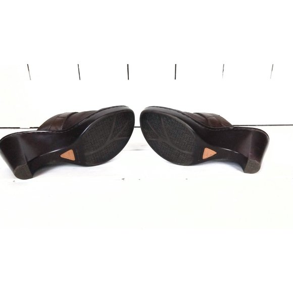 Dark brown leather Born clogs leather wedge sandals - Picture 7 of 7